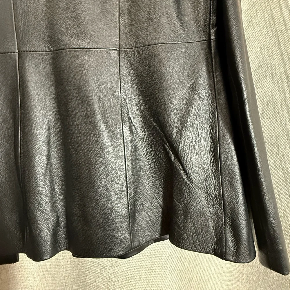 Croft & Barrow Black Leather Jacket 4-Button Classic Coat Women's Size Small - Picture 7 of 7